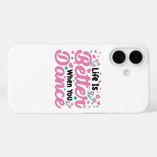 Cute Dancer Saying Pink & Teal Confetti Case-Mate iPhone Case (Achterkant (horizontaal))