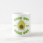 Cute Dancing Avocado "Rock out with Your Guac out" Koffiemok (Center)