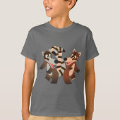 Cute Dancing Cartoon Coatimundis Children T-Shirt (Voorkant)