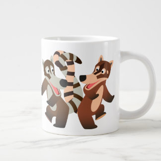 Cute Dancing Cartoon Coatimundis Grote Koffiekop