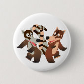 Cute Dancing Cartoon Coatimundis Ronde Button 5,7 Cm (Voorkant)