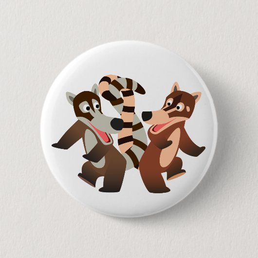 Cute Dancing Cartoon Coatimundis Ronde Button 5,7 Cm (Voorkant)
