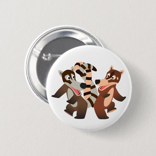 Cute Dancing Cartoon Coatimundis Ronde Button 5,7 Cm (Voorkant /achterkant)