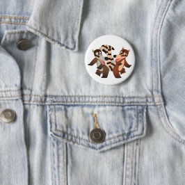 Cute Dancing Cartoon Coatimundis Ronde Button 5,7 Cm