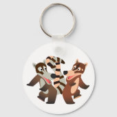 Cute Dancing Cartoon Coatimundis Sleutelhanger (Voorkant)