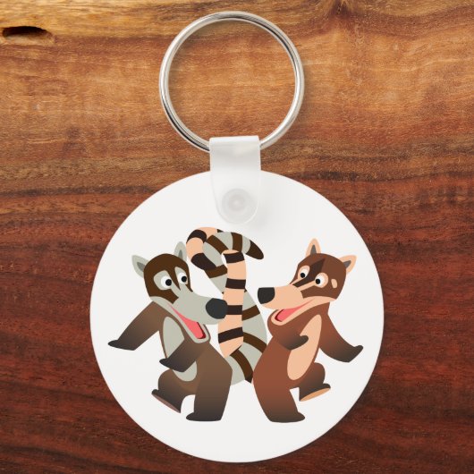 Cute Dancing Cartoon Coatimundis Sleutelhanger (Voorkant)