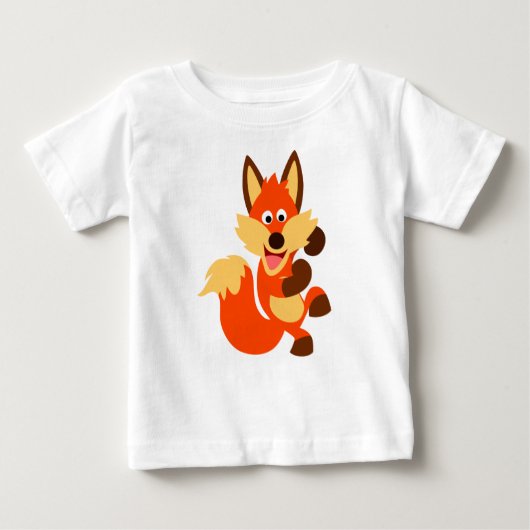 Cute Dancing Cartoon Fox Baby T-Shirt (Voorkant)