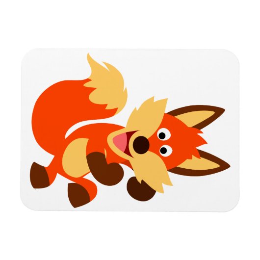 Cute Dancing Cartoon Fox Flexible Magnet Magneet (Horizontaal)
