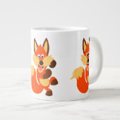 Cute Dancing Cartoon Fox Jumbo Mok (Voorkant rechts)