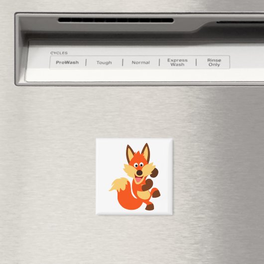 Cute Dancing Cartoon Fox Magnet (Insitu (Vaatwasser))