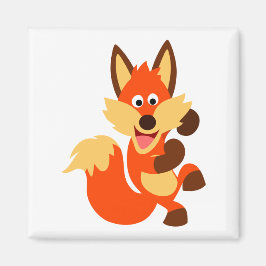 Cute Dancing Cartoon Fox Magnet