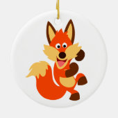 Cute Dancing Cartoon Fox Ornament (Achterkant)