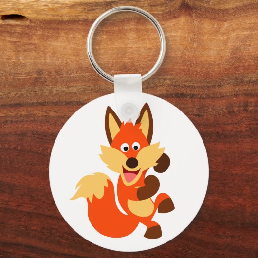 Cute Dancing Cartoon Fox Sleutelhanger (Voorkant)