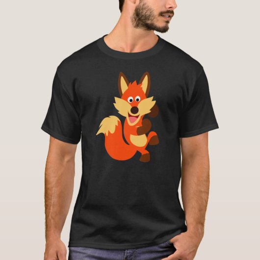 Cute Dancing Cartoon Fox T-Shirt (Voorkant)