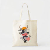 Cute Dancing Cartoon Koe Bag Tote Bag (Voorkant)