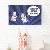 Cute Dancing Cartoon Koe Couple Funny Birthday Spandoek (Insitu)