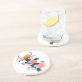 Cute Dancing Cartoon Koe Onderzetter (Zijkant)