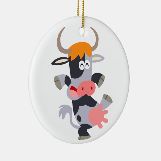 Cute Dancing Cartoon Koe Ornament (Rechts)
