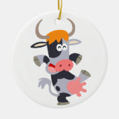 Cute Dancing Cartoon Koe Ornament (Voorkant)