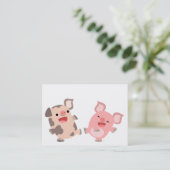 Cute Dancing Cartoon Pigs ACEO/Visitekaartje Visitekaartje (Staand voorkant)