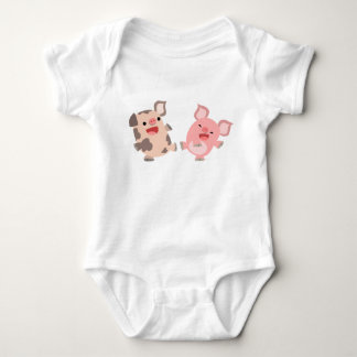 Cute Dancing Cartoon Pigs Baby Apparel Romper