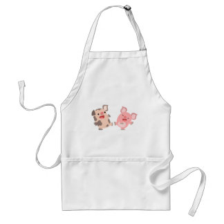 Cute Dancing Cartoon Pigs Cooking Apron Standaard Schort