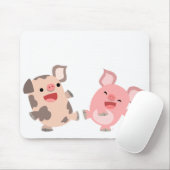 Cute Dancing Cartoon Pigs Mousepad Muismat (Met muis)