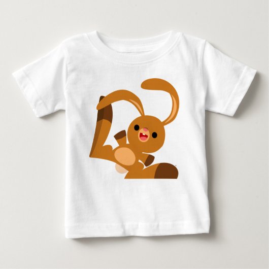 Cute Dancing Cartoon Rabbit Baby T-Shirt (Voorkant)