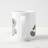 Cute Dancing Cartoon Raccoons Grote Koffiekop (Achterkant)