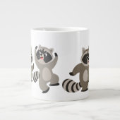 Cute Dancing Cartoon Raccoons Grote Koffiekop (Voorkant)