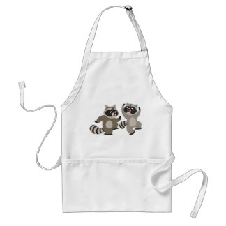 Cute Dancing Cartoon Raccoons Standaard Schort
