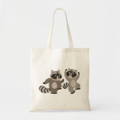 Cute Dancing Cartoon Raccoons Tote Bag (Voorkant)