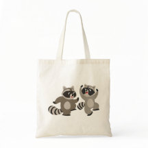 Cute Dancing Cartoon Raccoons