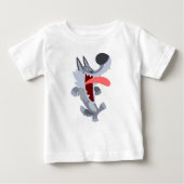 Cute Dancing Cartoon Wolf Baby T-Shirt (Voorkant)