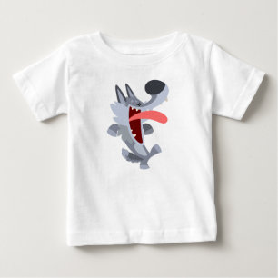 Cute Dancing Cartoon Wolf Baby T-Shirt