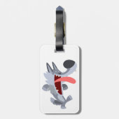 Cute Dancing Cartoon Wolf Bagagelabel (Achterkant verticaal)
