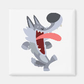 Cute Dancing Cartoon Wolf Magnet (Voorkant)
