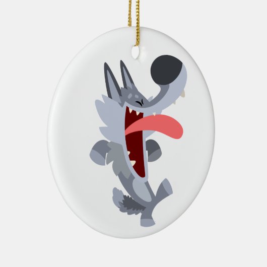 Cute Dancing Cartoon Wolf Ornament (Rechts)