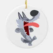 Cute Dancing Cartoon Wolf Ornament (Achterkant)