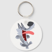 Cute Dancing Cartoon Wolf Sleutelhanger (Voorkant)