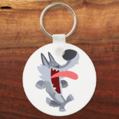 Cute Dancing Cartoon Wolf Sleutelhanger (Voorkant)