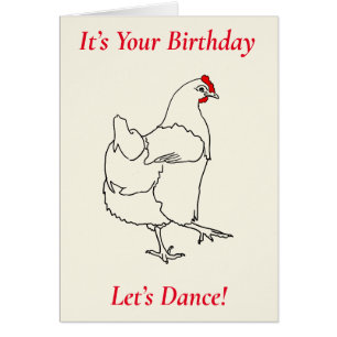 Cute Dancing Chicken Funny Line Drawing Boerderij 
