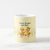 Cute Dancing Ducklings with Floral Spring Vibes Koffiemok (Center)