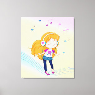Cute Dancing Girl Canvas Afdruk