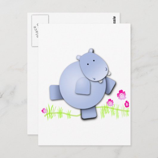 Cute Dancing Hippo Briefkaart (Voorkant / Achterkant)