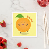 Cute dancing orange citrus fruit servet (Insitu)