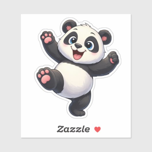 Cute Dancing Panda Custom-Cut Vinyl Sticker (Vel)