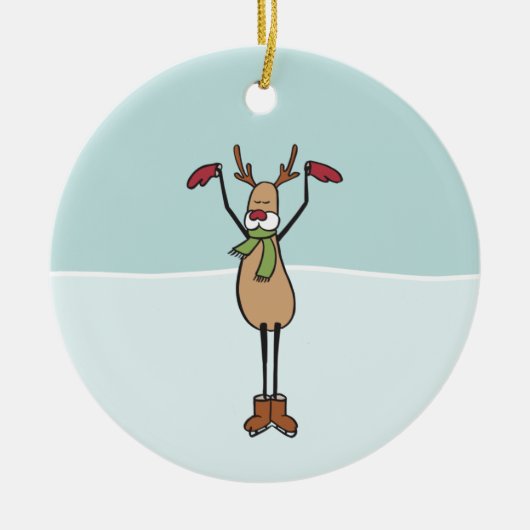 Cute Dancing Reindeer Keramisch Ornament (Voorkant)