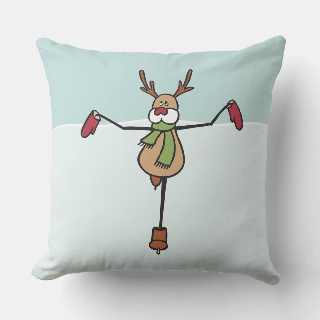 Cute Dancing Reindeer Sierkussen (Voorkant)