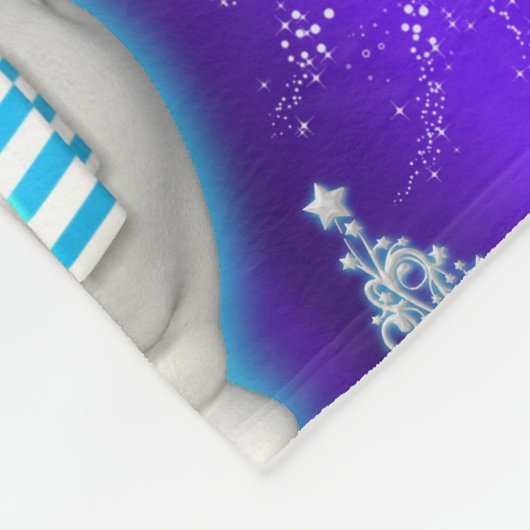 Cute Dancing Snowmen Blue Kerstmis Fleece Deken (Hoek)